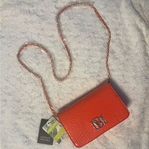 Orange BADGLEY MISCHKA Croco Vegan Leather Crossbody Bag